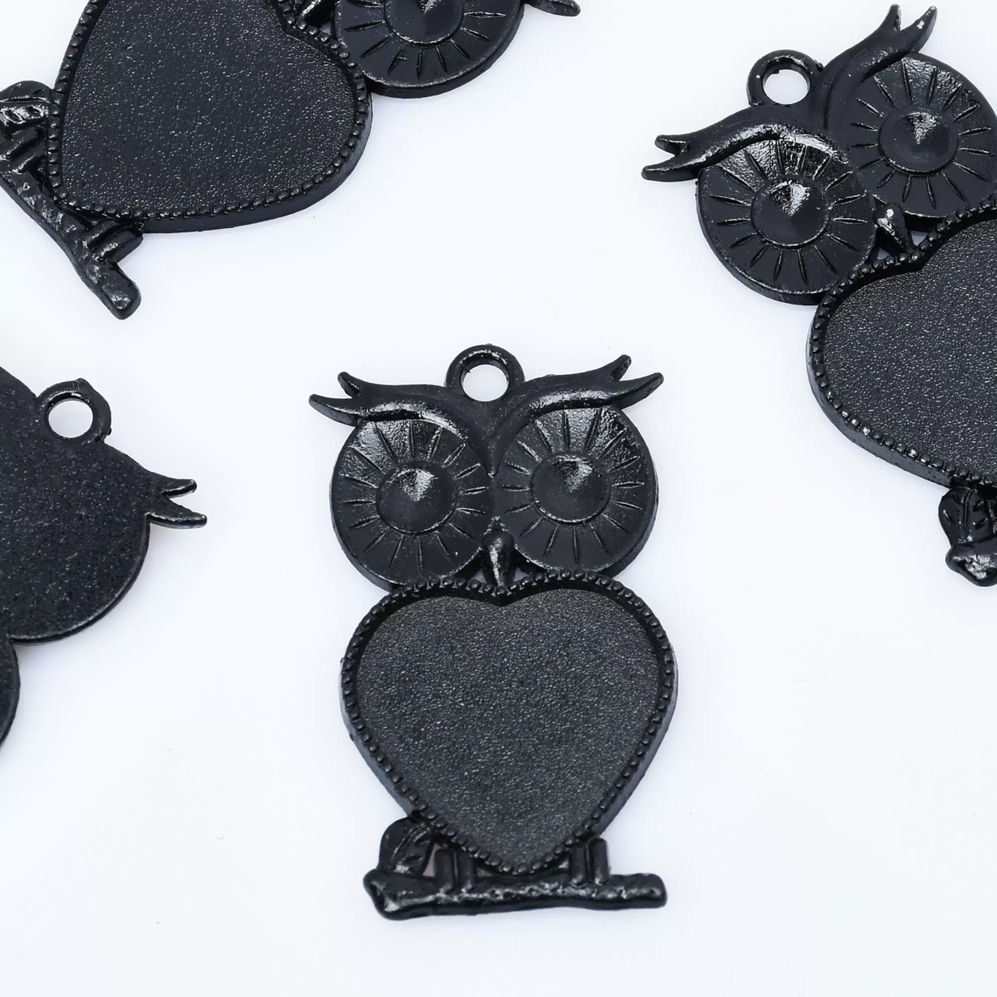 Owl Blank Bezel Pendant Trays alloy Owl Pendant Setting fit 20mm Heart Cabochon DIY Jewelry accessories 10pcs 102944