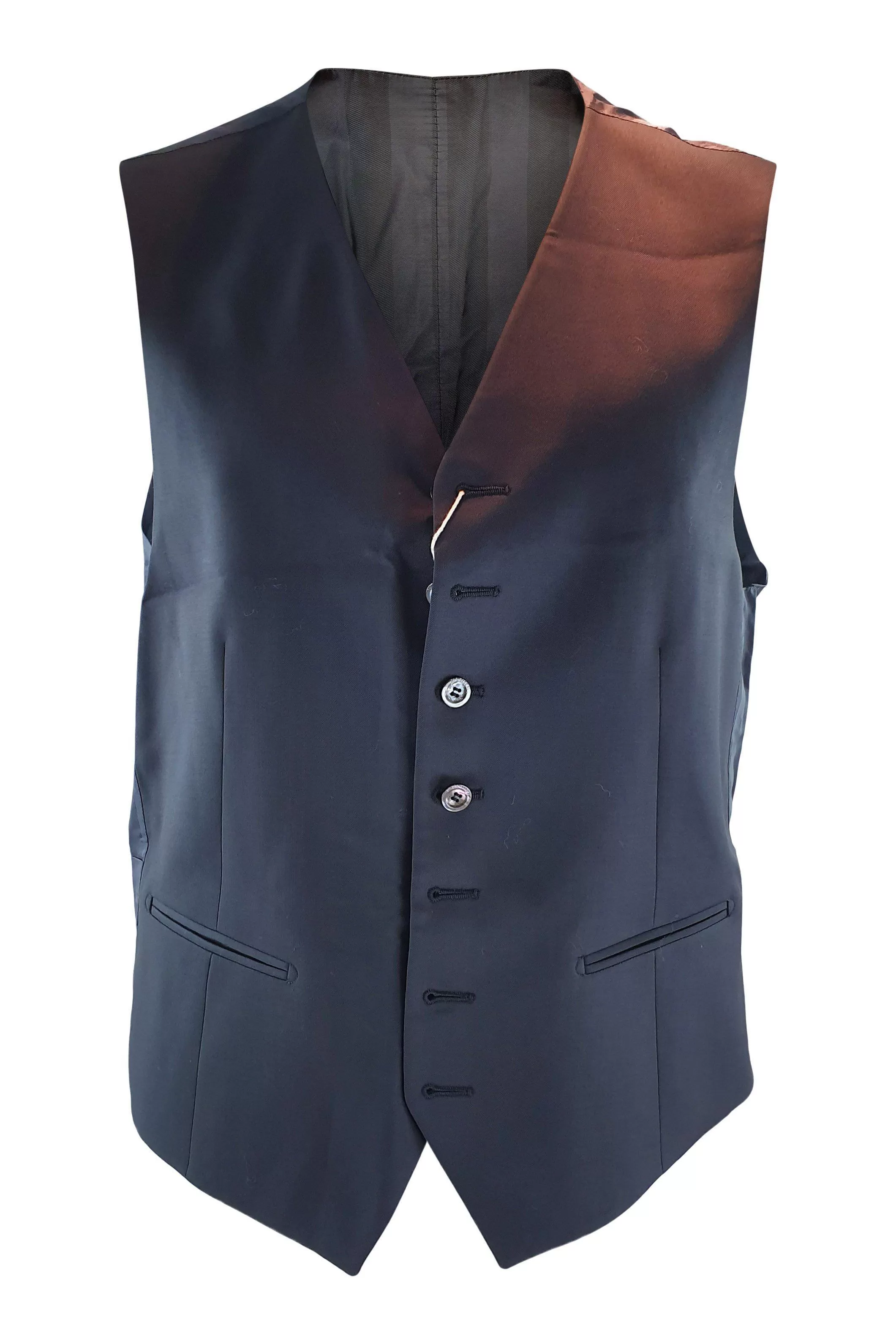 PAL ZILERI Black Single Breasted 100% Virgin Wool Waistcoat (IT 50)