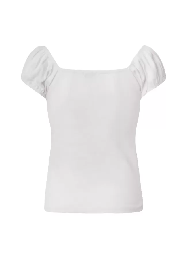 Pepe Jeans Women's T-shirt with heart neckline PL505454 800 white