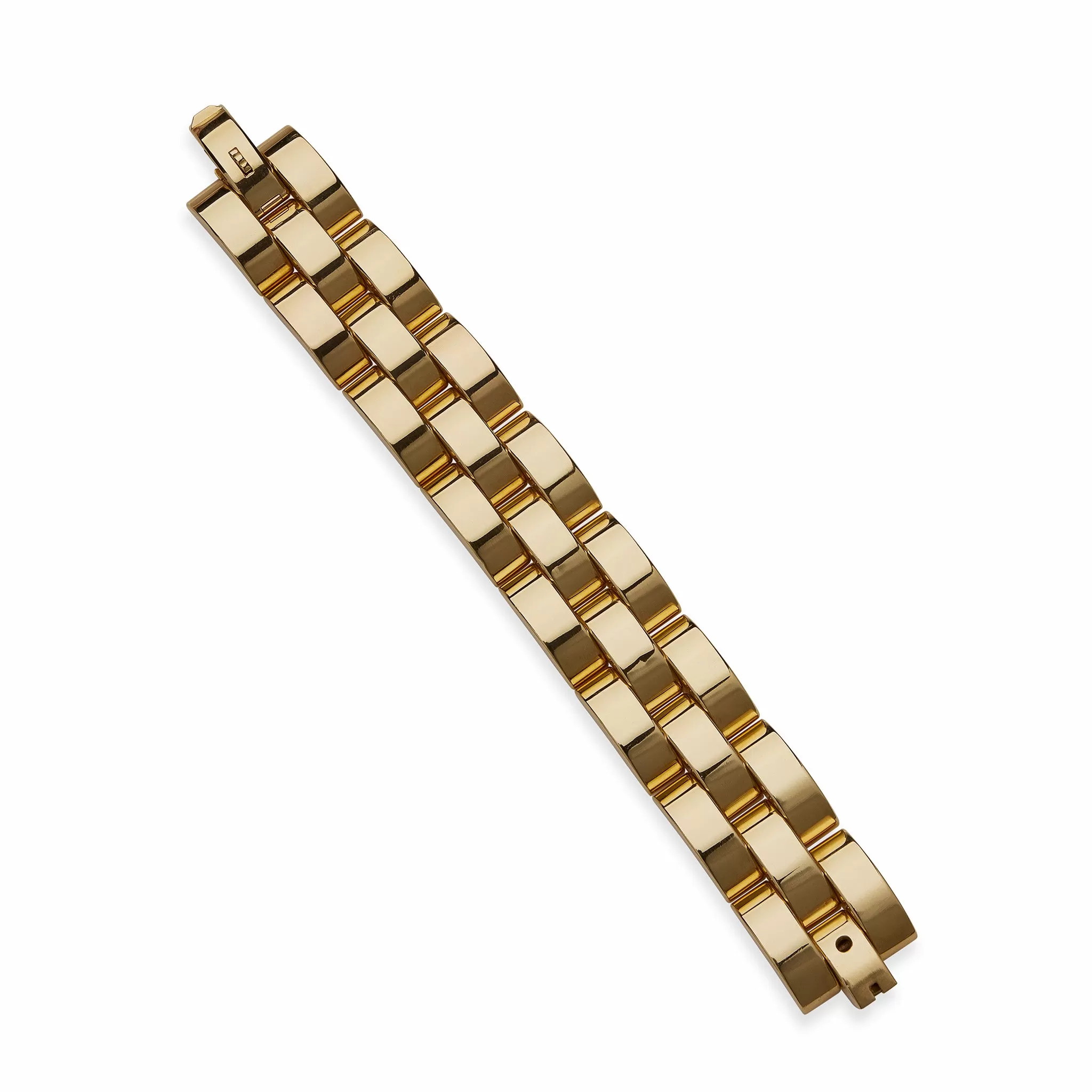 Retro 18K Gold Tank Track Bracelet