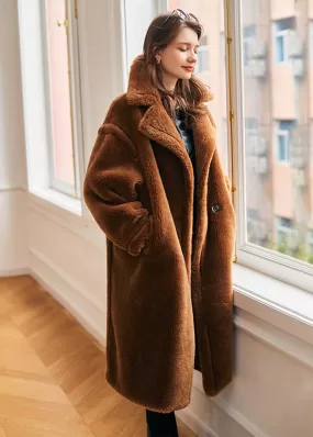 Ronica Wool Fur Two Button Teddy Coat