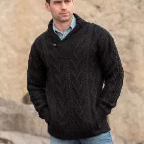 Shawl Collar Aran Sweater [3 Colors]