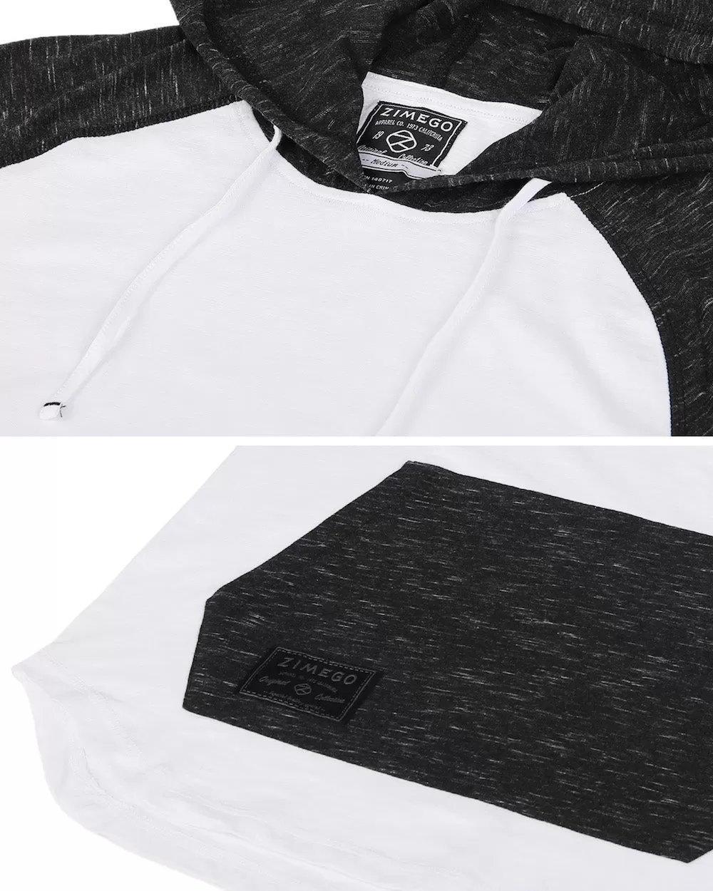 Short Sleeve Raglan Henley Hoodie