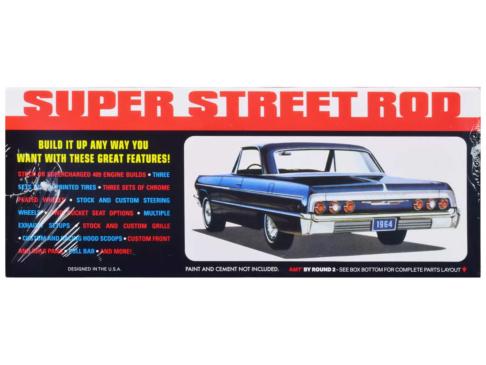 Skill 2 Model Kit 1964 Chevrolet Impala Super Street Rod 3-in-1 Kit 1/25 Scale Model by AMT