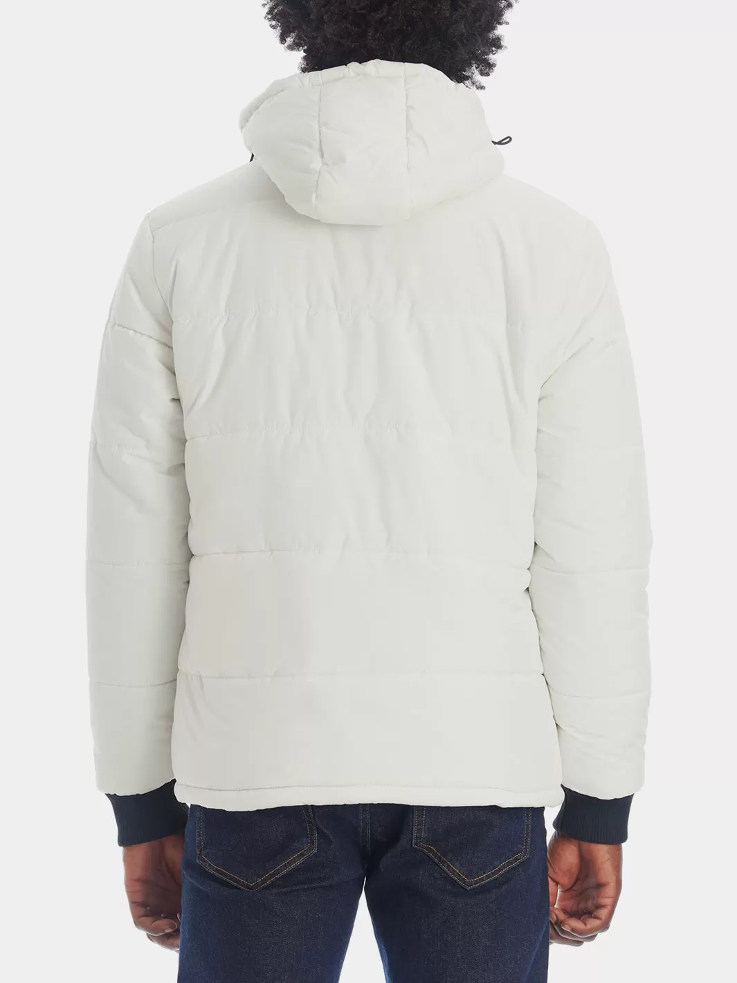 Snap Detail Hooded Puffer Jacket