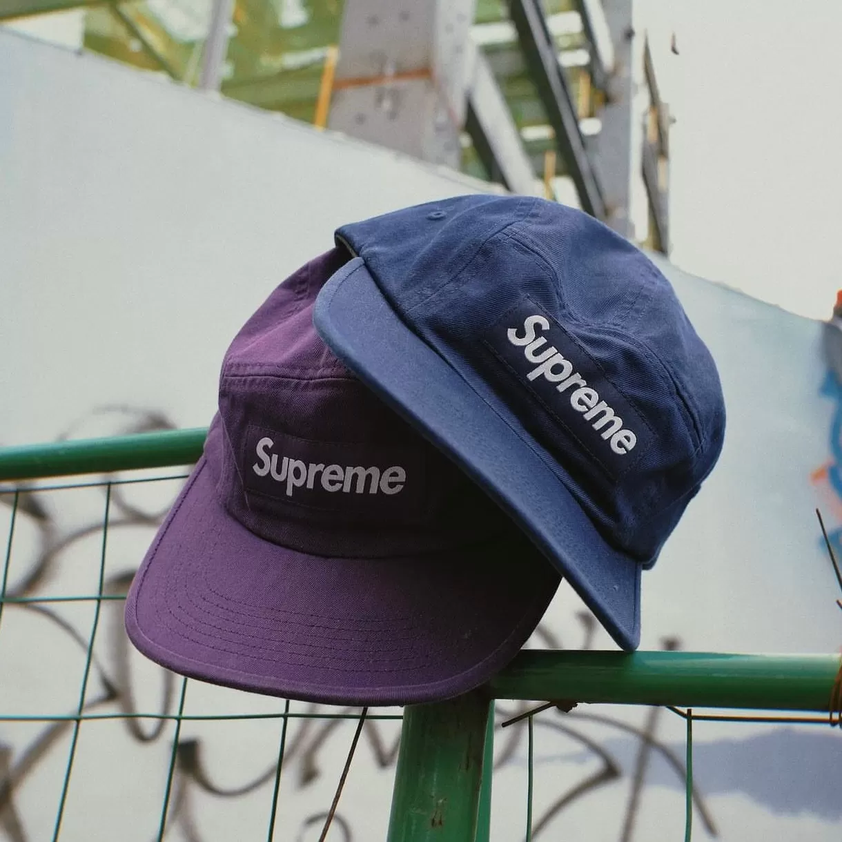 Supreme Washed Chino Twill Camp Cap Purple