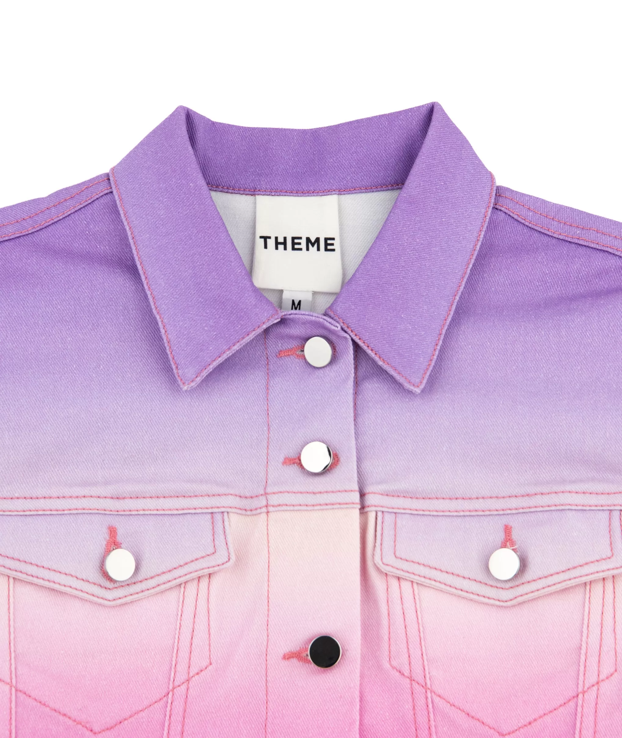 Theme Girls Crosby Cropped Jacket Purple White Pink Ombre