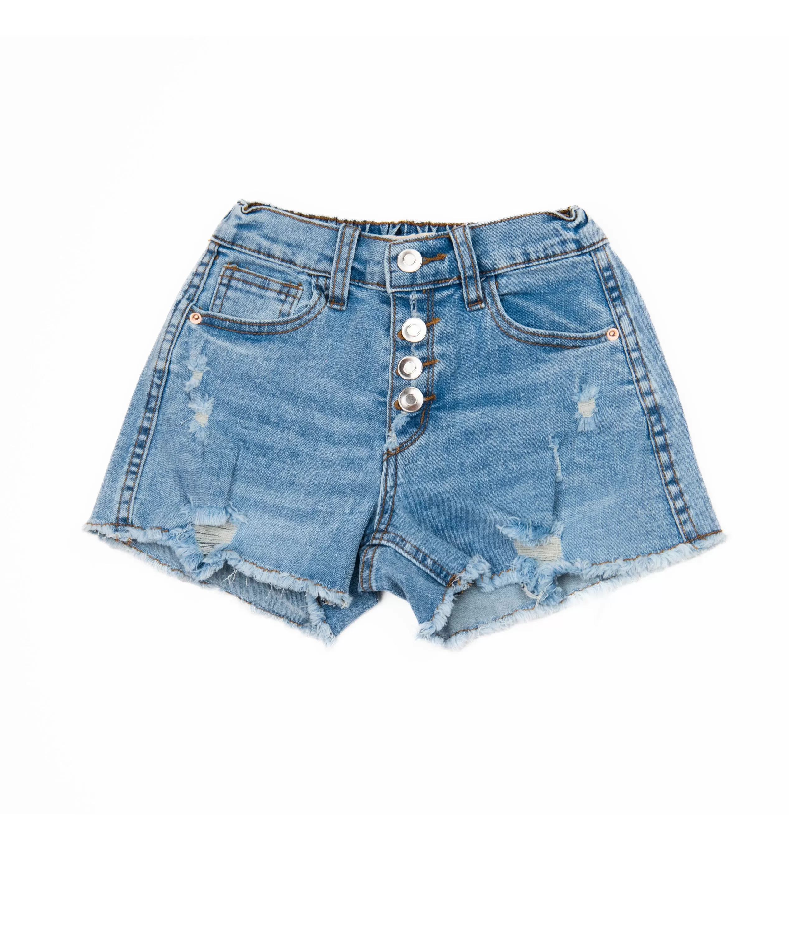 Vintage Havana Girls Exposed Button Denim Shorts