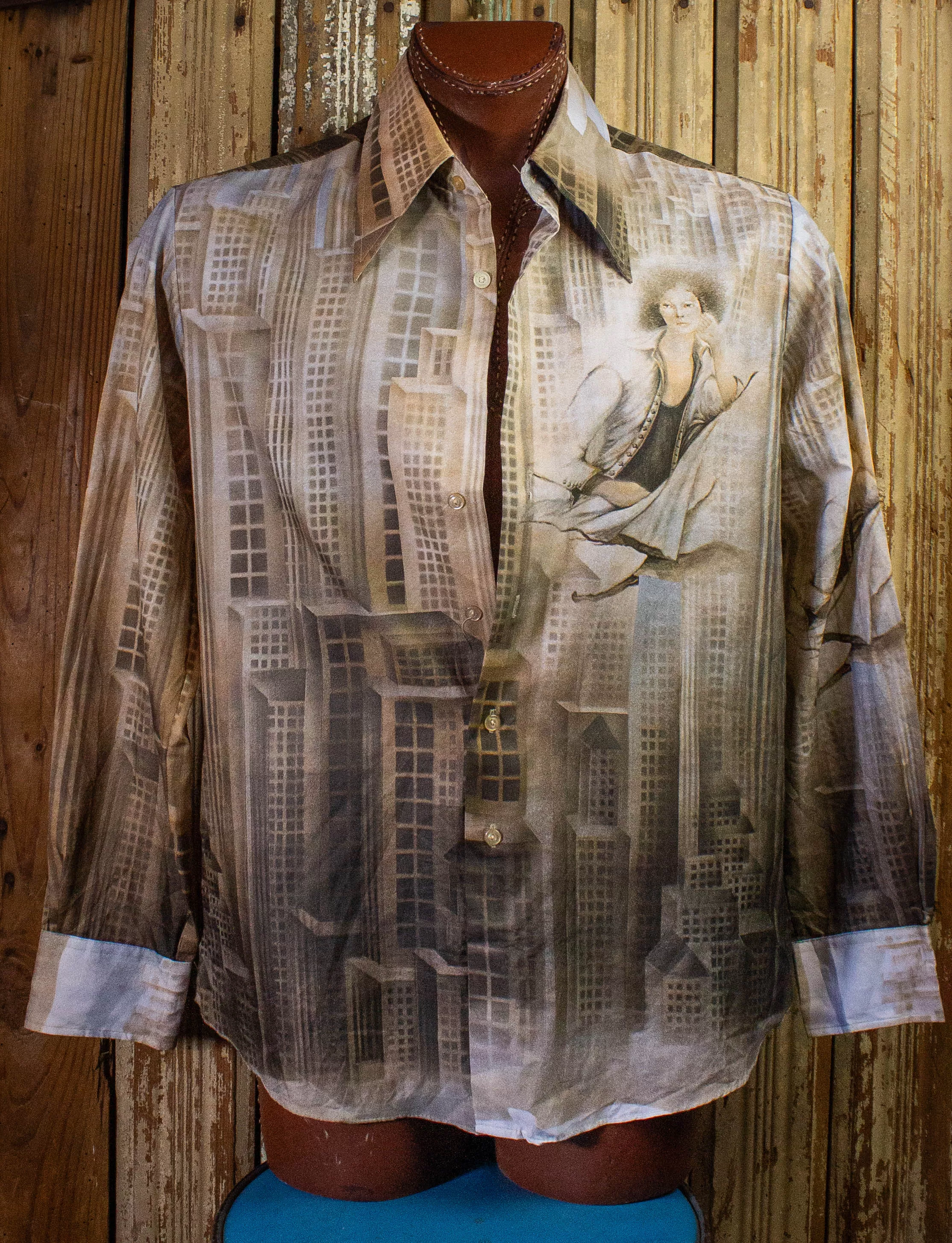 Vintage Kennington Button Up Shirt 70s Beige XL