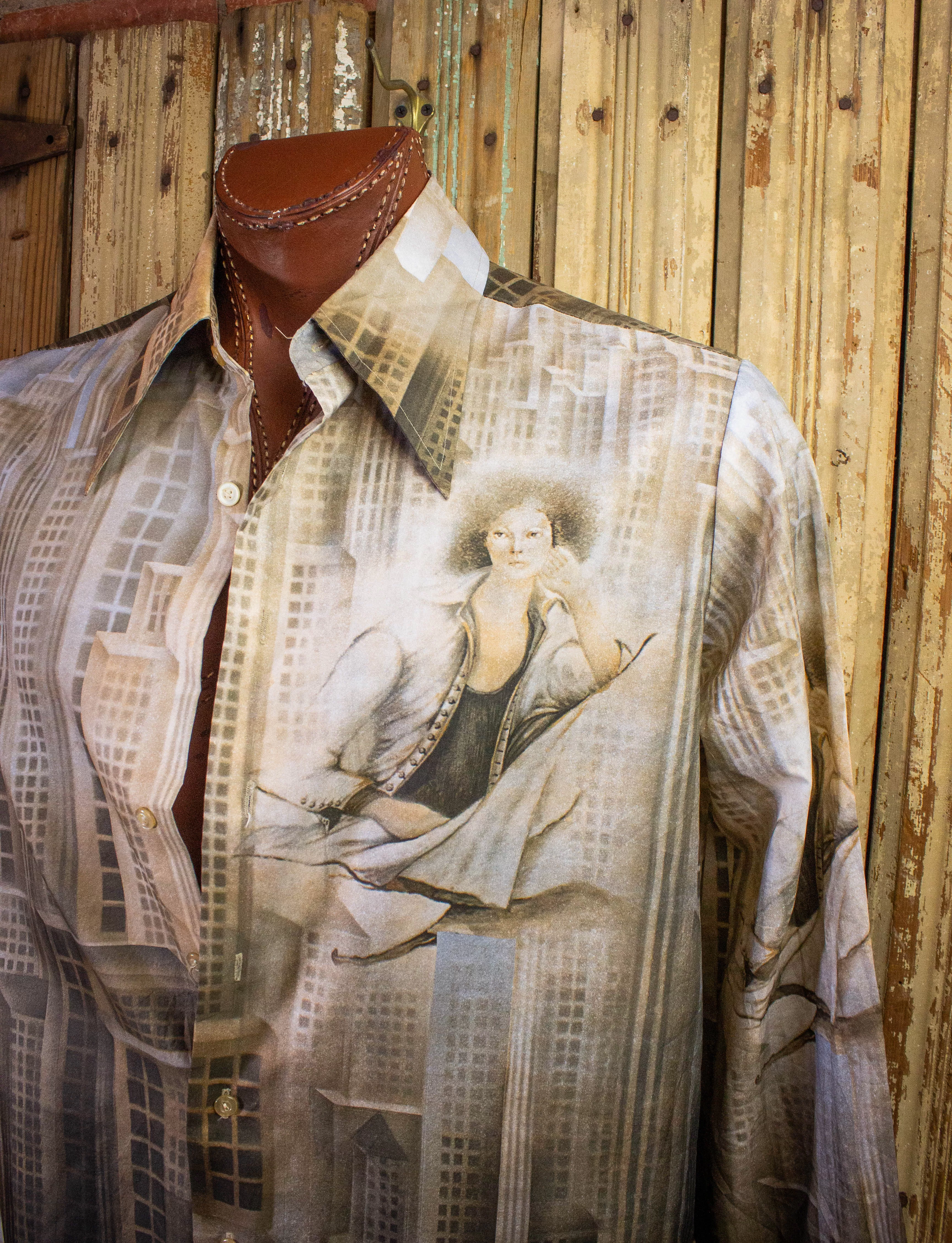 Vintage Kennington Button Up Shirt 70s Beige XL