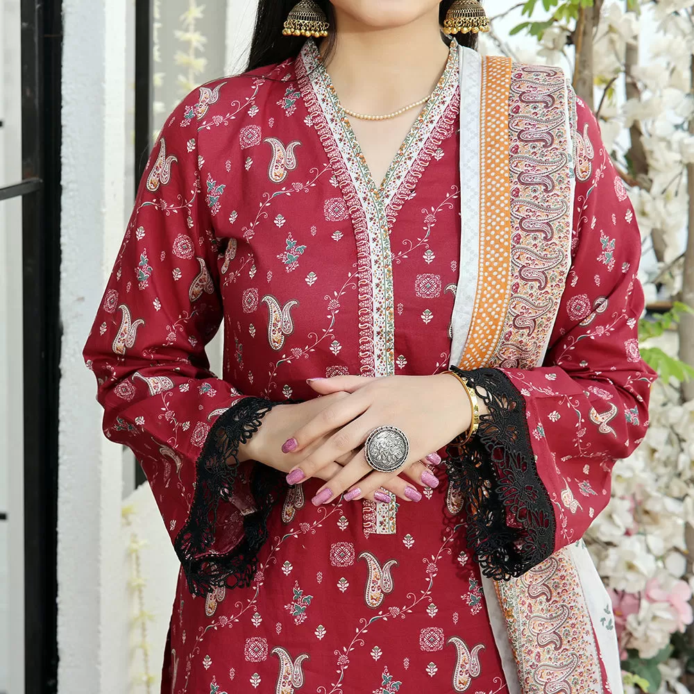 Vs Aiza & Momina Printed Lawn Unstitched 3Pcs Suit V-2 - 315