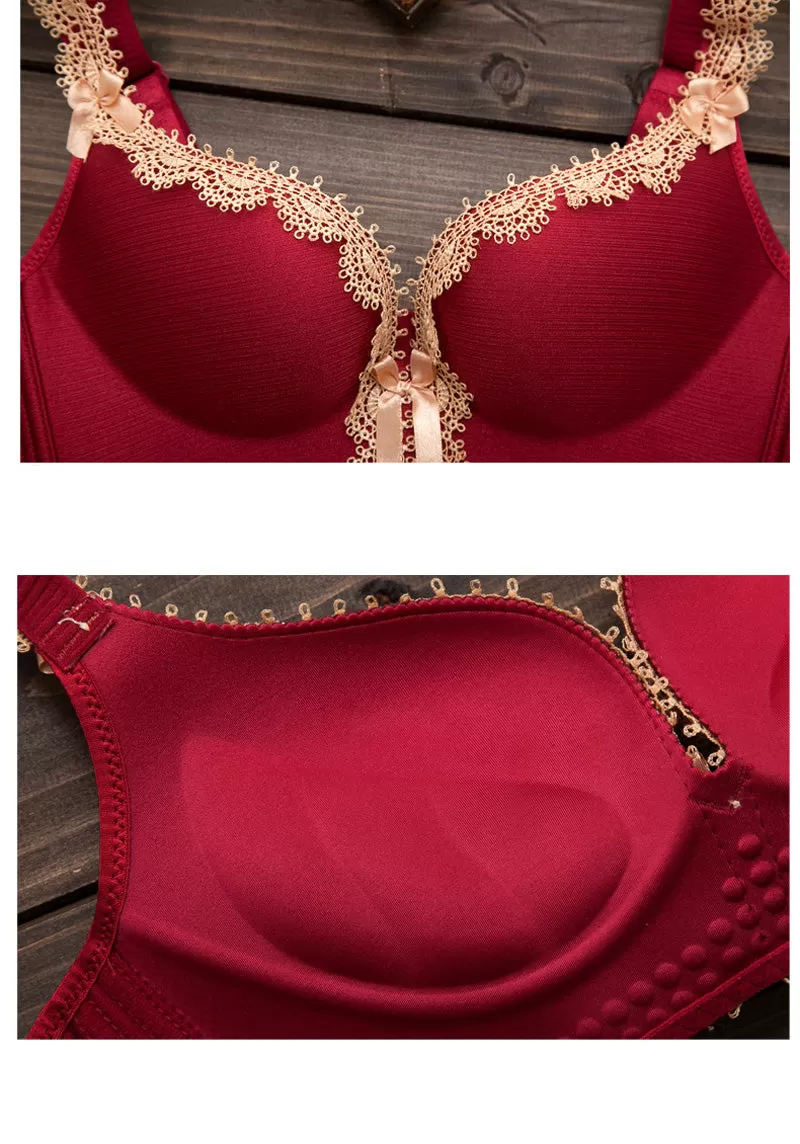 Women Push Up Bra Set Sexy Deep V Lace Bra Set Underwear