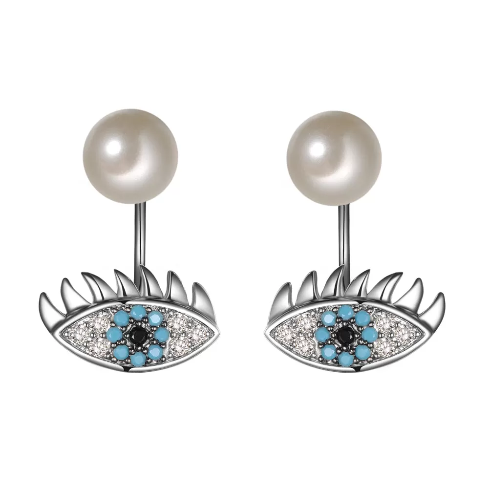 Women's Fashion Evil eye CZ Earring Jackets