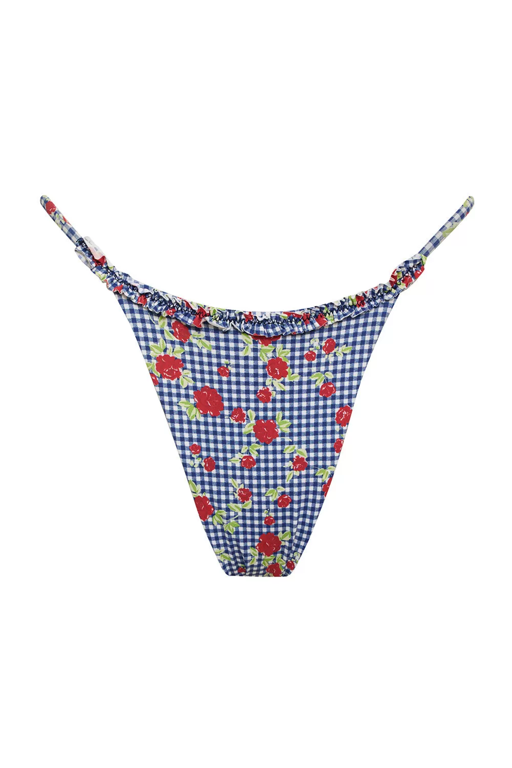 x GUIZIO Somer Floral Skimpy Bikini Bottom - Rose Gingham