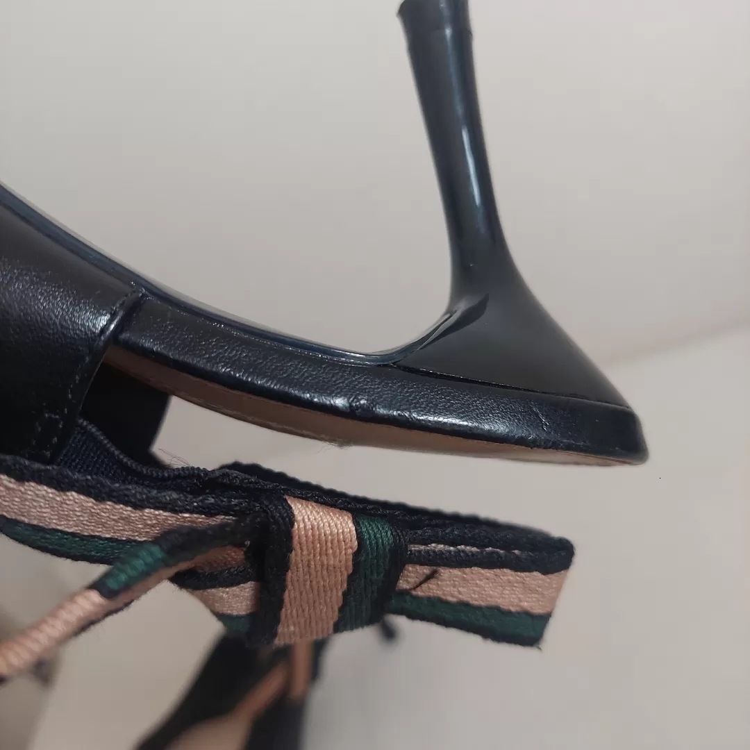 ZARA Black Pointed Side-bow Sling-back Heels | Pre loved |